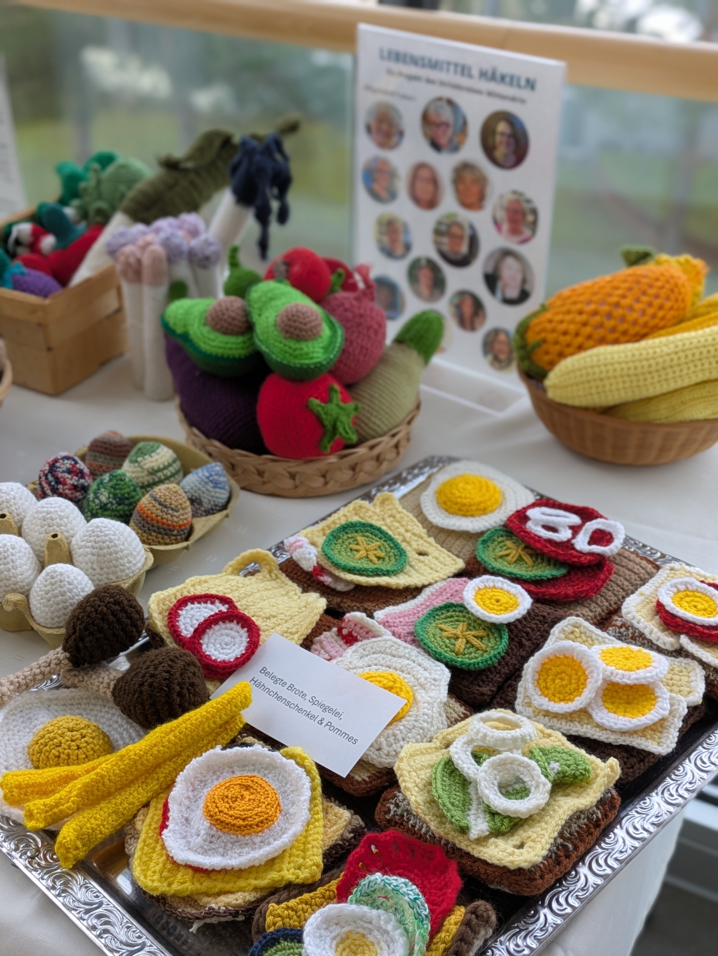 Gehäkelte Lebensmittel des Strickkreises Gehäkelte Lebensmittel des Strickkreises