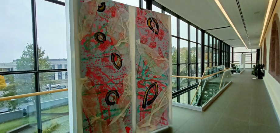 Blick auf das Kunstwerk vom "Kreativen Ferientag"