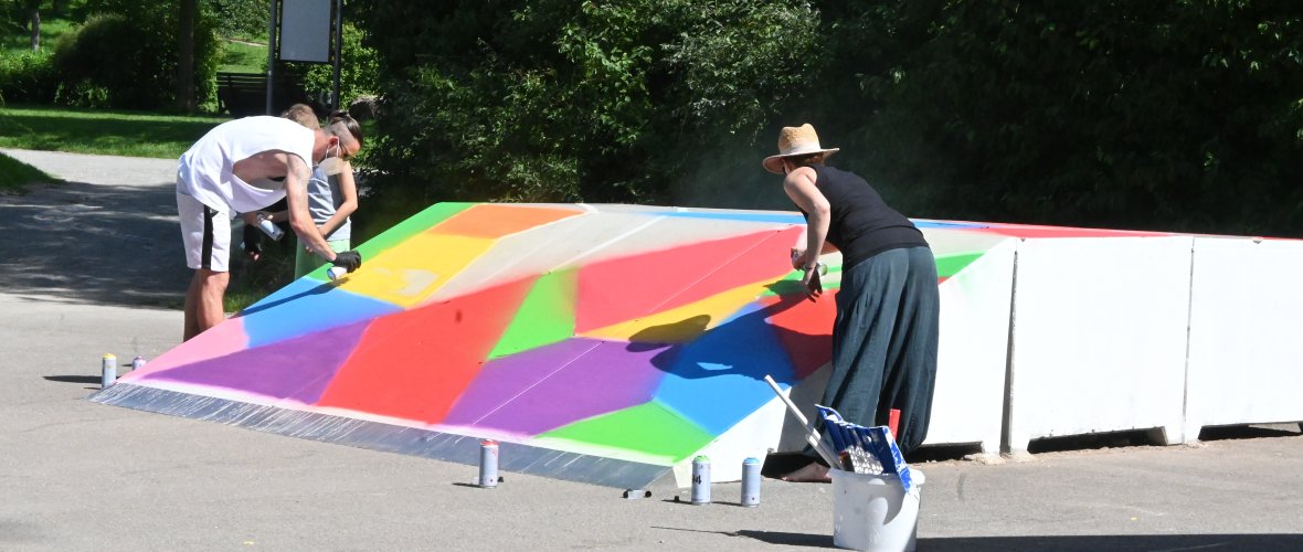 Beim Graffiti-Workshop im Strecktal Beim Graffiti-Workshop im Strecktal