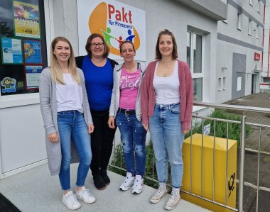 Das Team vom Koordinierungsbüro: Sarah Gabriel, Martina Fuhrmann, Liane Seus und Anna Wölfling (von links)