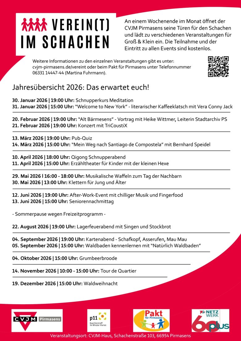 Jahresübersicht 2026 "Verein(t) im Schachen" Jahresübersicht 2026 "Verein(t) im Schachen"