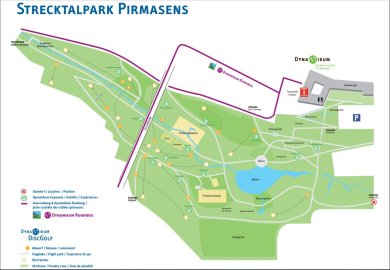 Karte Strecktalpark Pirmasens screenshot Discgolfbahnen