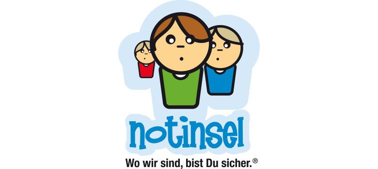 Logo - Notinsel Logo - Notinsel mit Slogan wo wir sind, bist du sicher