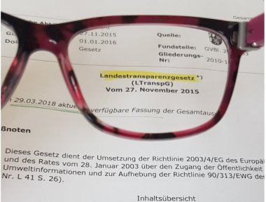 Landestransparenzgesetz RhPf Landestransparenzgesetz RhPf durch Brillenglas verschärft