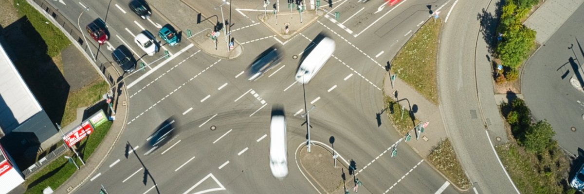 Verkehr Zweibrückerstraße Verkehr Zweibrückerstraße Kreuzung von oben