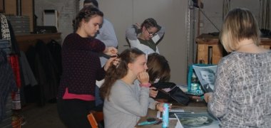 Filmprojekt Vorbereitung für die Filmaufnahmen in der Festhalle von Pirmasens