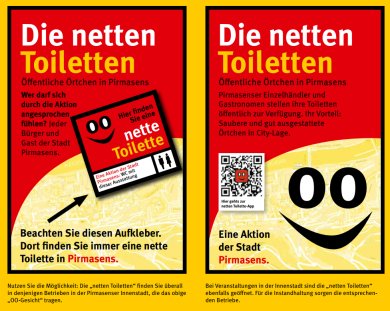 Nette Toilette Pirmasens Nette Toilette Pirmasens - Der Flyer zeigt das die teilnehmenden Betriebe an einem roten Aufkleber zu erkennen sind