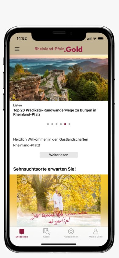 RLP erleben App RLP erleben App Smartphone Darstellung