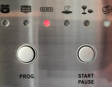 Energie Knöpfe einer Spülmaschine und deren Funktion