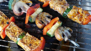 Grillspieße vegetarische Grillspieße mit Gemüse