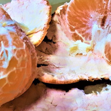 Zitrus Geschälte Mandarine von Innen