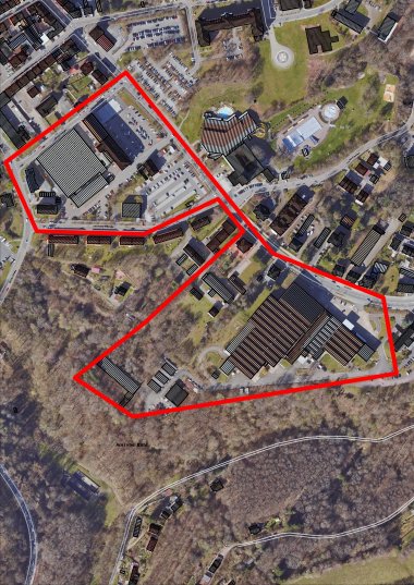 Luftbild Lemberger Straße mit Eingrenzugn Gewerbegebiet