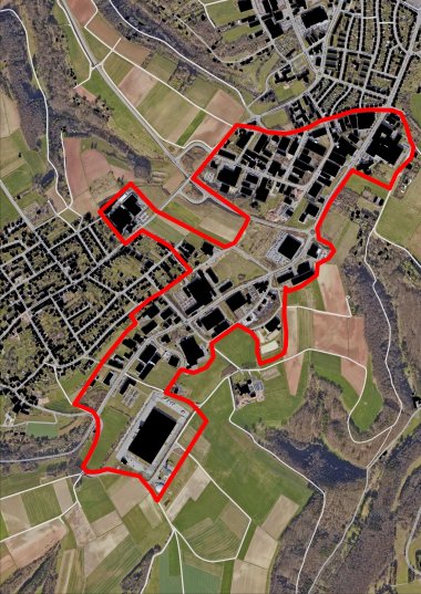 Luftbild Lemberger Straße mit Eingrenzung